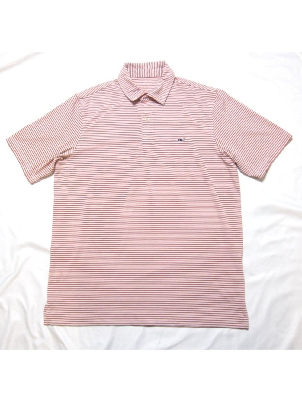 Vineyard Vines Performance Bradley Sz M Stripe Sankaty Polo Stretch Coastal M242